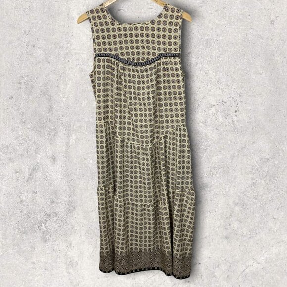 Nordstrom Max Studio Print Sleeveless Tiered Midi Dress Size Large Lightweight L - Picture 12 of 13